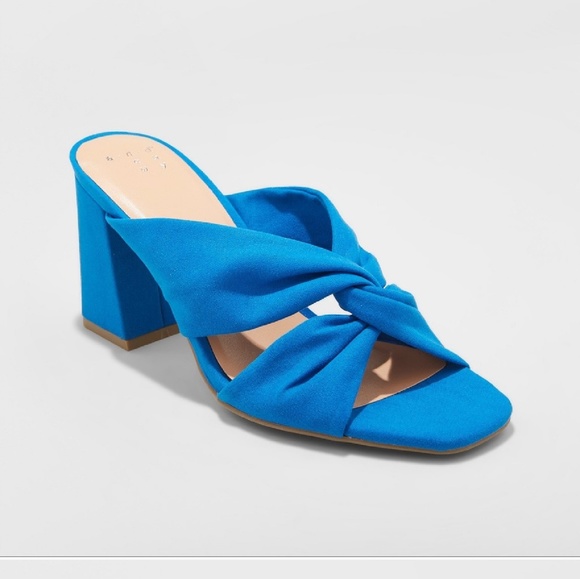 a new day Shoes - A New Day "Adina" Cobalt Blue Slip on Heels 8.5